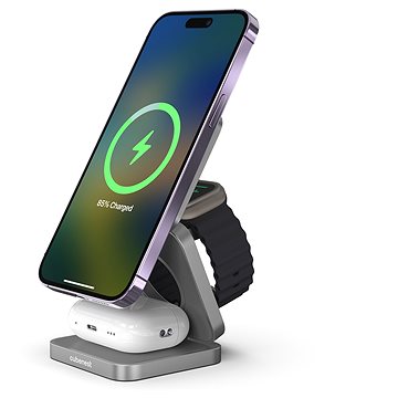 

CubeNest S312 Pro Space Grey Bezdrátová magnetická nabíječka 3v1 s podporou uchycení MagSafe