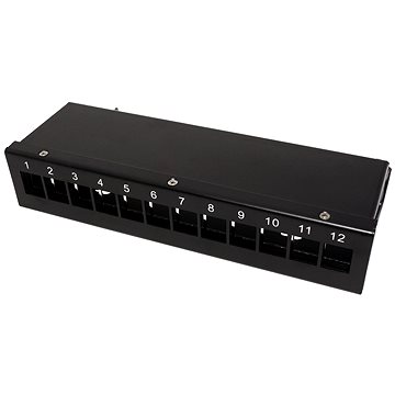 ROLINE Patchpanel pro keystone moduly stíněný - 12 portů, černý