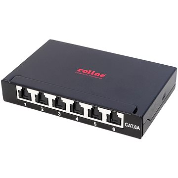 

ROLINE Patchpanel mini, kat. 6a STP, 0,5U, 6 portů, černý