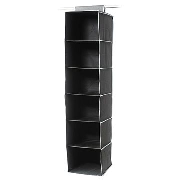 

Compactor závěsný organizér na oblečení 30 x 30 x 128 cm – 6 polic, černý