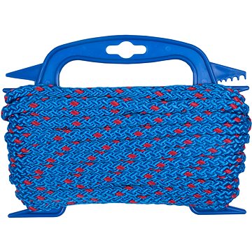 

CONNEX PP pletené lano 8pramenné, 8 mm × 15 m, modrá/červ., navíječ