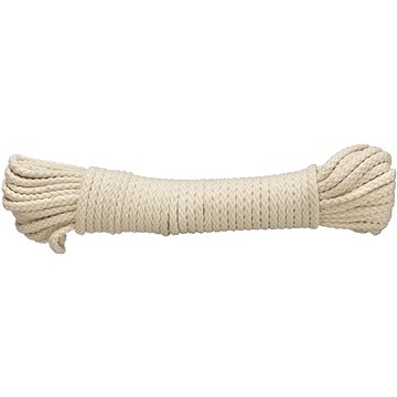 

CONNEX PES/bavlněné pletené lano 16pramenné, 4 mm × 20 m, přírodní barva