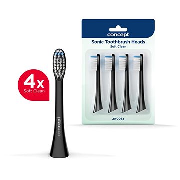 

CONCEPT ZK0053 Náhradní hlavice k zubním kartáčkům PERFECT SMILE ZK500x, Soft Clean, 4 ks, černé