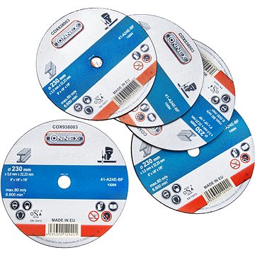 

CONNEX Sada řezných kotoučů kov 230 mm, 5 ks, tloušťka 3,0 mm