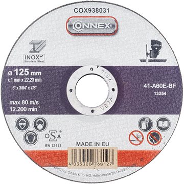 

CONNEX Řezný kotouč nerez 125 mm, tloušťka 1 mm