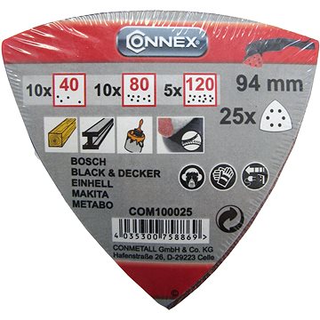

CONNEX Sada delta brusných papírů 94 mm, 25 ks