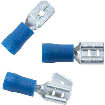 

CONNEX Sada plochých konektorů 6,3 mm, 15 ks, modré
