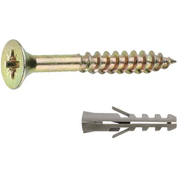 

CONNEX Sada univerzálních vrutů 4,0 × 40 mm PZ a hmoždinek, 25 kusů