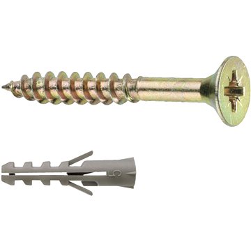 

CONNEX Sada univerzálních vrutů 5,0 × 70 mm PZ a hmoždinek, 25 kusů