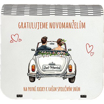 Coolkousky Originální dárková krabička na bankovky v injekcích - "Gratulujeme novomanželům"