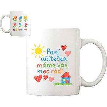 Coolkousky Hrnek porcelánový s potiskem pro učitele/ku- Dětsky malované