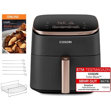 

Cosori TurboBlaze Pro 6,2L + špízy 5 ks a grilovací rošt, černá