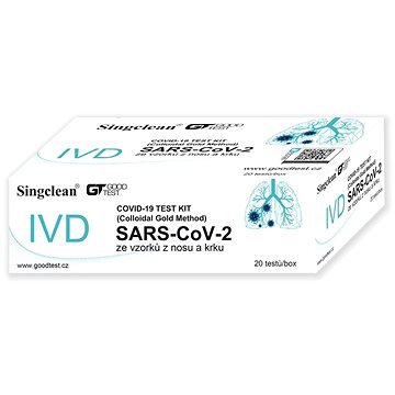 

SINGCLEAN na COVID-19 s koloidním zlatem - výtěr z nosu - 20 ks
