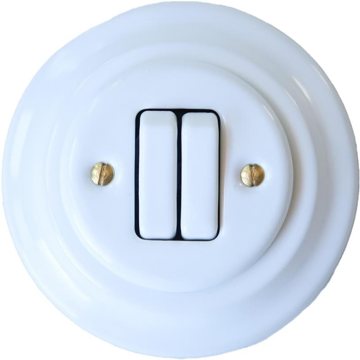 

CeramicHomeCZ Porcelánový dvojvypínač 6/6 kompletní bílý