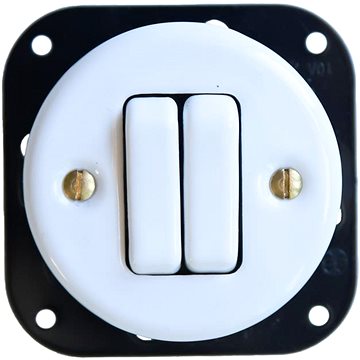 

CeramicHomeCZ Porcelánový dvojvypínač 6/6 bez rámečku bílý