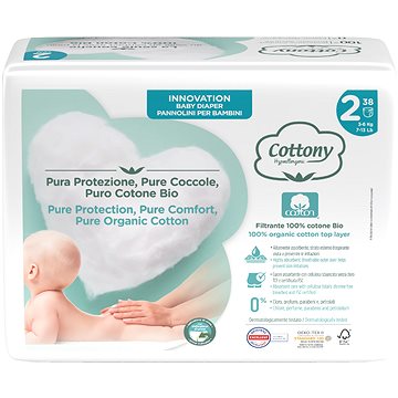 

Corman Cottony jednorázové dětské pleny z bio bavlny č.2 (3-6 kg) - 38 ks
