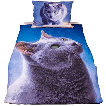 

TopProstěradla 3D bavlněné povlečení 140×200+70×90 Dark cat