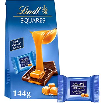 

LINDT Squares Hořká Čokoláda S Karamelovou Náplní A Mořskou Solí 144 g