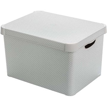 

Curver ART DECO BOX L - šedý s tečkami
