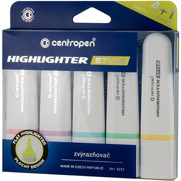 

CENTROPEN zvýrazňovač style soft 6252 4+1 ks