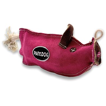 

PafDog Prasátko Pinky hračka pro psy z kůže a juty 28 cm