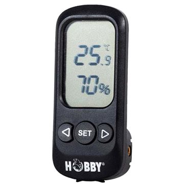 

Hobby digitální teploměr a vlhkoměr s funkcí alarmu s přesností +/- 0,5° C, +/-3 %