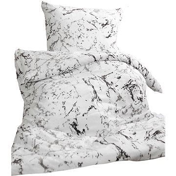 

Jerry Fabrics Povlečení mikroflanel Mramor bílý 140 × 200, 70 × 90 cm