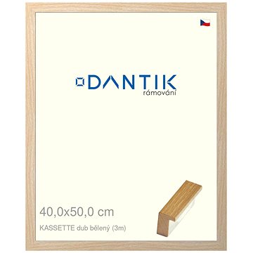 

DANTIK rámeček 40 × 50, KASSETTE dub bělený plexi čiré