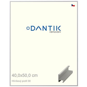 

DANTIK rámeček 40 × 50, ALU profil 6030 Stříbrný matný plexi čiré