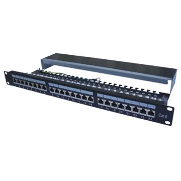 

Datacom Patch panel 19" STP 24 port CAT6A LSA 1U BK (3x8p) /VL