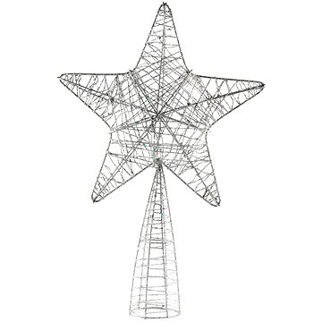 

DECOLED Vánoční dekorace - hvězda na špici stromu, stříbrná, 24 × 36 cm