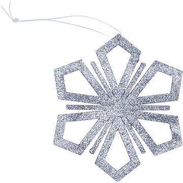 

DECOLED Vánoční dekorace - vločka, stříbrná, 15 cm