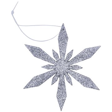 

DECOLED Vánoční dekorace - vločka, stříbrná, 15 cm
