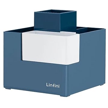 DELI Linfini 4 oddíly + 1 vyjímatelný box, plastový, modrý