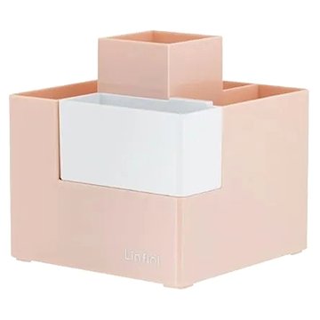DELI Linfini 4 oddíly + 1 vyjímatelný box, plastový, růžový