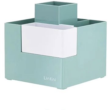 DELI Linfini 4 oddíly + 1 vyjímatelný box, plastový, zelený