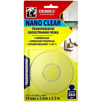 

Den Braven Oboustranná páska NANO CLEAR 19mm x 2mm x 2,5m