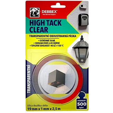 

Den Braven Oboustranná páska HIGH TACK CLEAR 19mmx1mmx2,5m