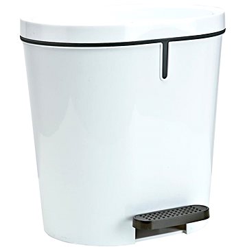 

Denox Oval pedálový odpadkový koš 8 l, plast, bílý
