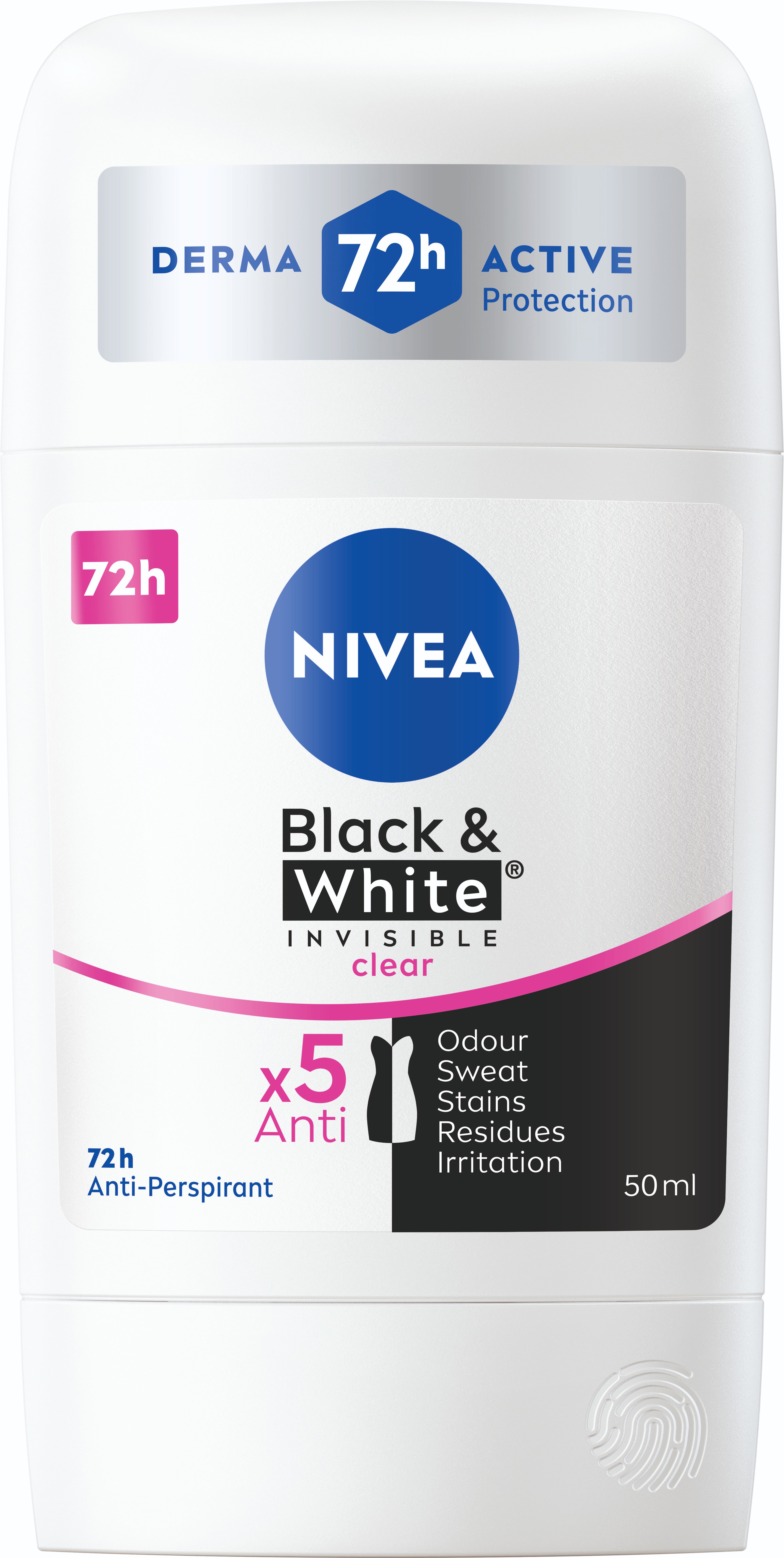 

NIVEA Stick AP B&W Invisible Clear 50 ml
