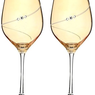 

Diamante sklenice na bílé víno Silhouette City Amber s kamínky Swarovski 360 ml 2KS