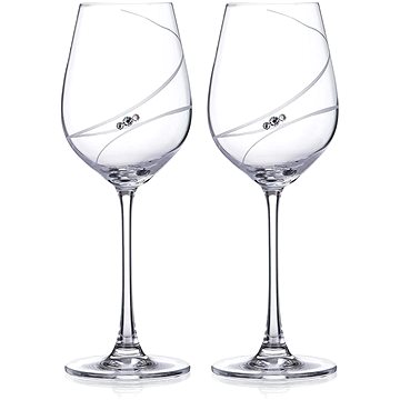 

Diamante sklenice na bílé víno Atlantis s kamínky Swarovski 400 ml 2KS