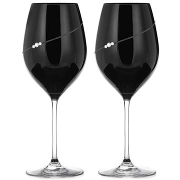 

Diamante sklenice na červené víno Silhouette City Black s kamínky Swarovski 470 ml 2KS