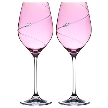 

Diamante sklenice na bílé víno Silhouette City Pink s kamínky Swarovski 360ml 2KS