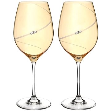 

Diamante sklenice na červené víno Silhouette City Amber s kamínky Swarovski 470 ml 2KS