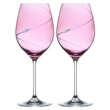 

Diamante sklenice na červené víno Silhouette City Pink s kamínky Swarovski 470ml 2KS