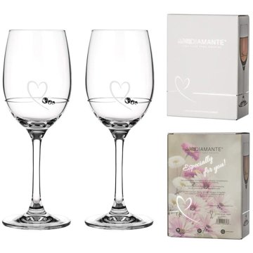 

Diamante Sklenice na bílé víno se Swarovski krystaly Petit Heart 240 ml 2 ks