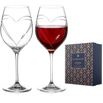 

Diamante Sklenice na červené víno Hearts s krystaly Swarovski 470 ml 2 ks