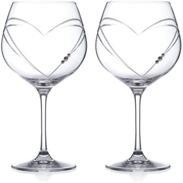 

Diamante Sklenice na gin Hearts s krystaly Swarovski 640 ml 2 ks