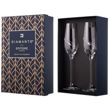 

Diamante Sklenice na šampaňské Diamond Ring s krystaly Swarovski 210 ml 2 ks